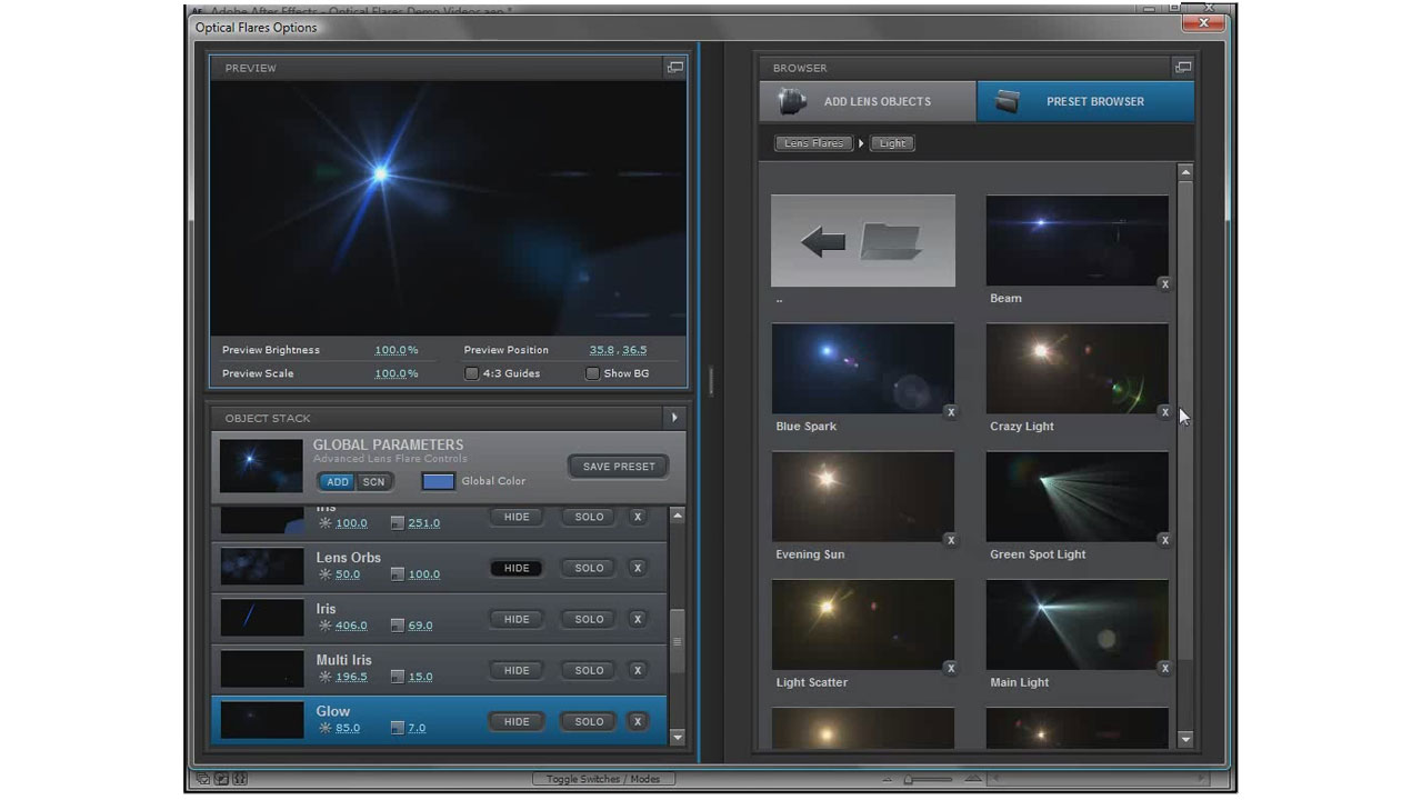adobe after effects video copilot optical flares